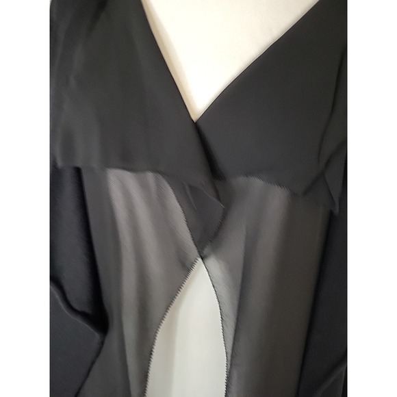 Women's Alfani 1X Soft Knit Cardigan Black Sheer Overlay Gathered Cuff - Picture 10 of 13